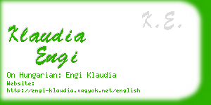 klaudia engi business card